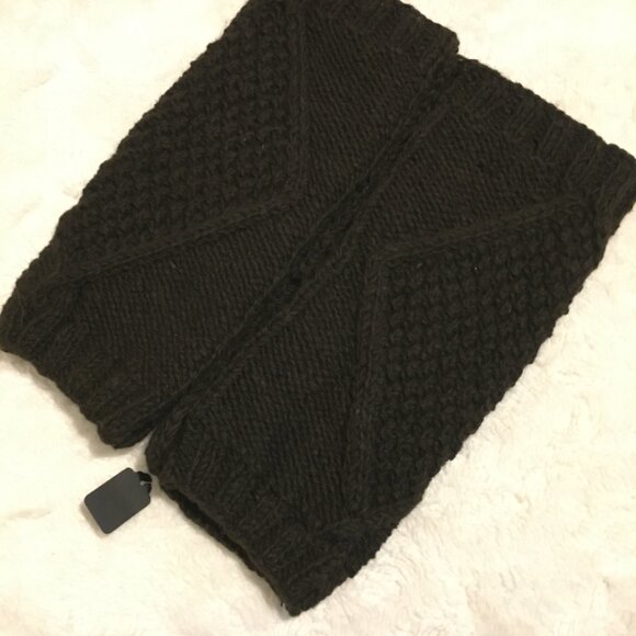 NWT Chunky Knit Brown Wool Button Up Legwarmers - Picture 7 of 12